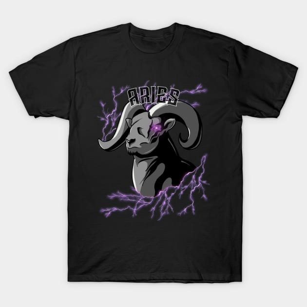 Lightning Aries (purple) T-Shirt by RampArt